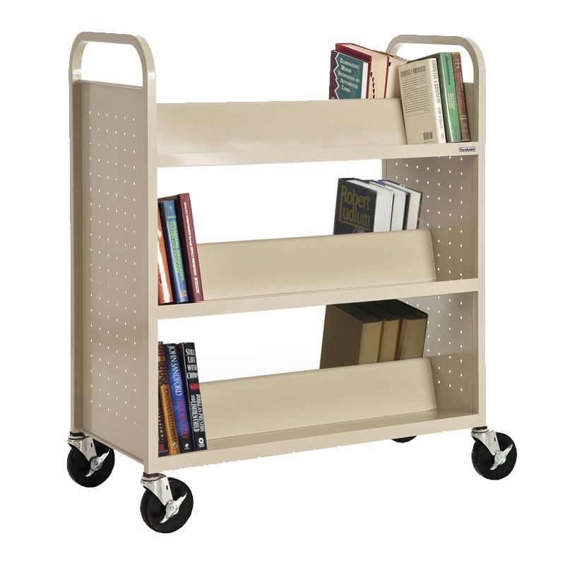 Sandusky 39" W 6 Double-sided Sloped-shelf Book Cart