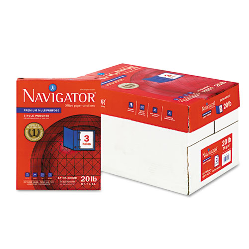 Navigator 8-1/2" X 11" 20lb 5000-sheets 3-hole Punched Multipurpose Copy Paper