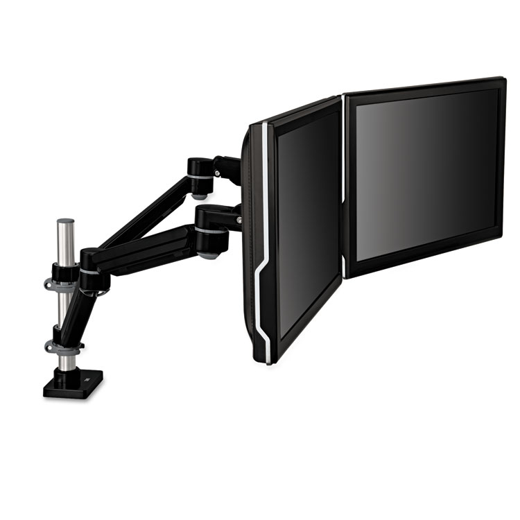 3m Easy-adjust Dual Monitor Arm Desk Mount For Monitors Up To 27" Black/gray