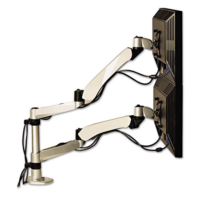 3m Dual Monitor Arm Desk Mount For Monitors Up To 30" Silver