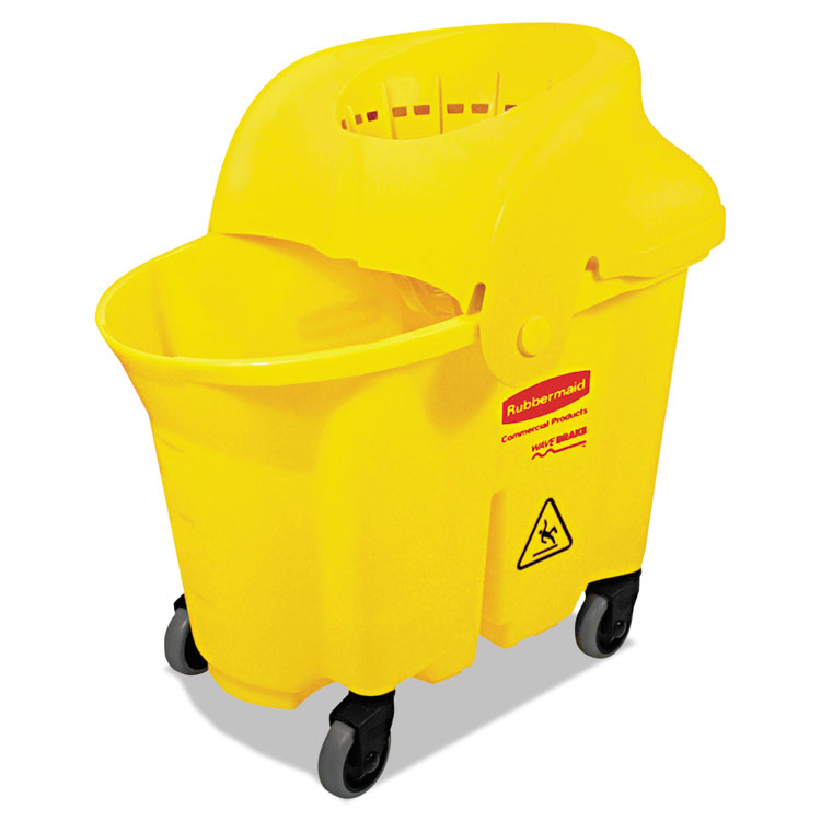 Rubbermaid Commercial 24.7" H X 18.6" W Wavebrake Institutional Bucket/strainer 35 Qt. Yellow