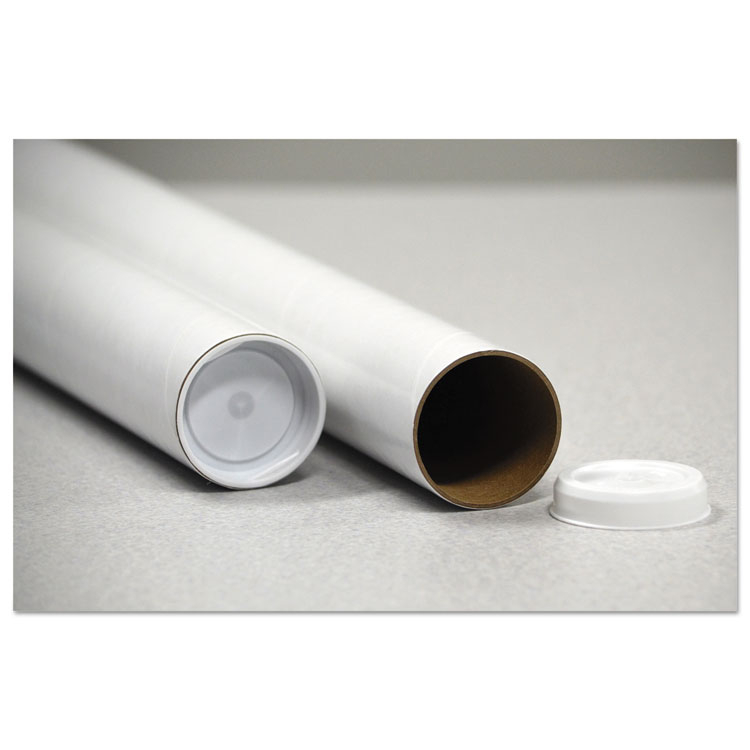 General Supply 20" X 2" Dia. Round Mailing Tubes White Pack Of 25