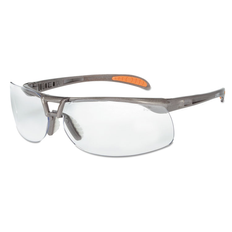 Uvex Protege Safety Glasses Ultra-dura Anti-scratch Sandstone Frame Clear Lens