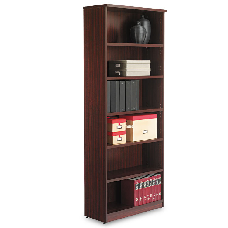 Alera Valencia Va638232my 6-shelf Laminate Bookcase In Mahogany Finish
