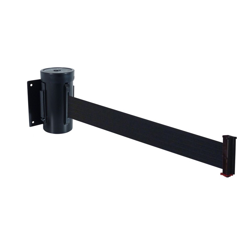 Retracta-belt 10 Ft. Wall-mounted Belt Barrier Smooth Black